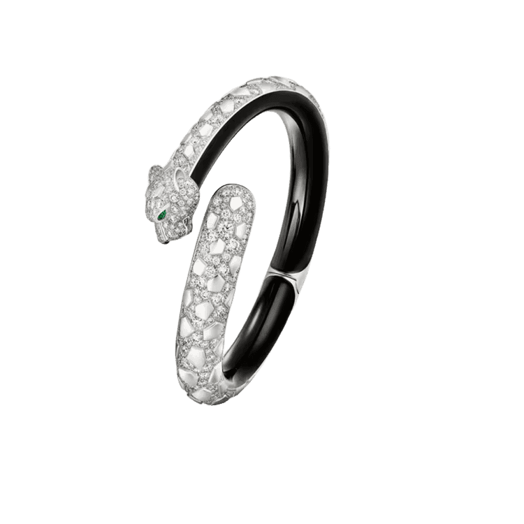 Panthère de Cartier bracelet, black lacquer, paved(15-19 cm)-Cartier
