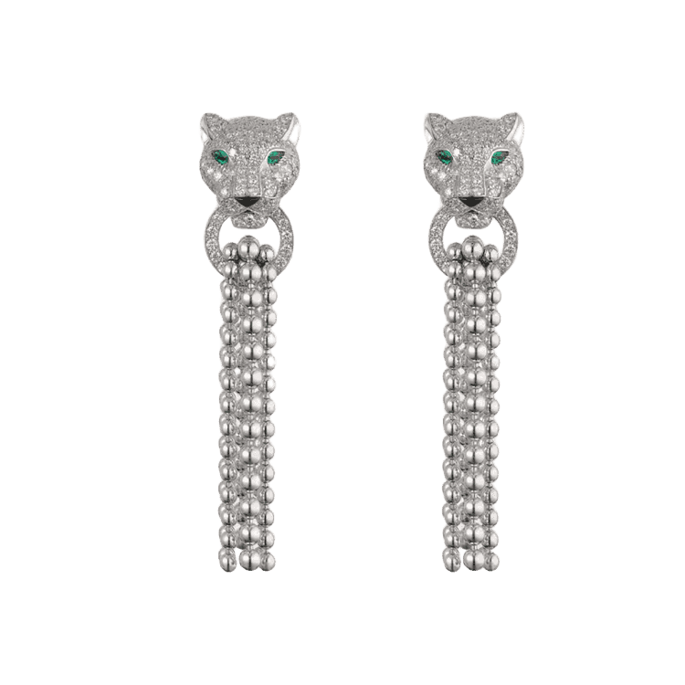 Panthère de Cartier earrings, half-paved-Cartier
